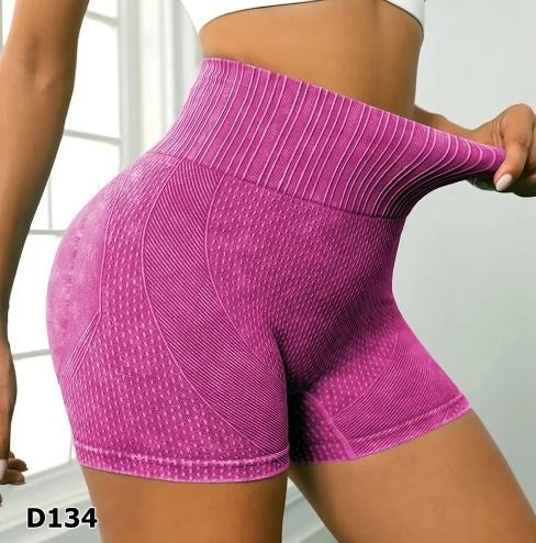 Short deportivo (push up) a prueba de sentadilla color morado y rosa