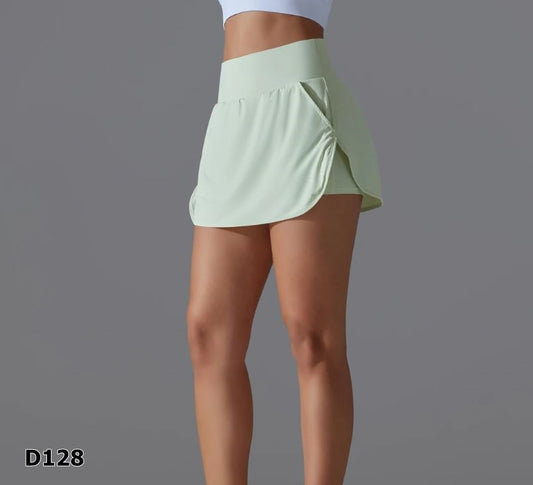 Falda-short color verde claro y negro