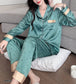 Pijama 2 piezas manga larga y pantalón color verde