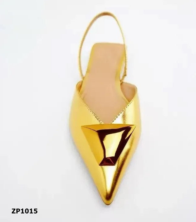 Zapato bajo flat color dorado