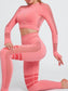 Set deportivo 2 piezas leggings y top manga larga color rosa