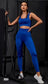 Set deportivo 2 piezas leggings push up y top color azul