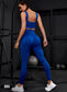 Set deportivo 2 piezas leggings push up y top color azul