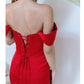 Vestido de Gala off-shoulder color rojo
